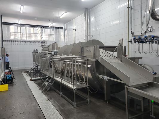 Kalite 4000KG Otomatik Kasap Makinesi Tavuk Tavuk Kasap Lini SS 304 fabrika